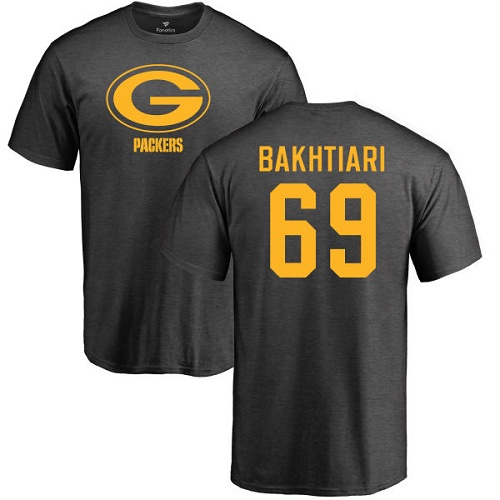 Men Green Bay Packers Ash #69 Bakhtiari David One Color Nike NFL T Shirt